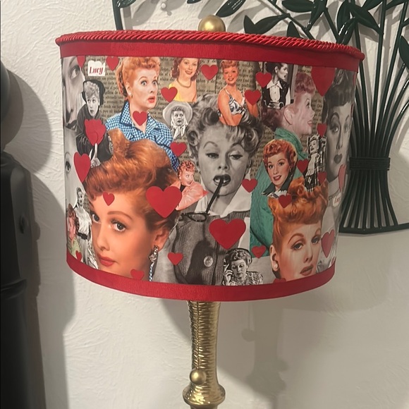 Red Heart Collage Lampshade